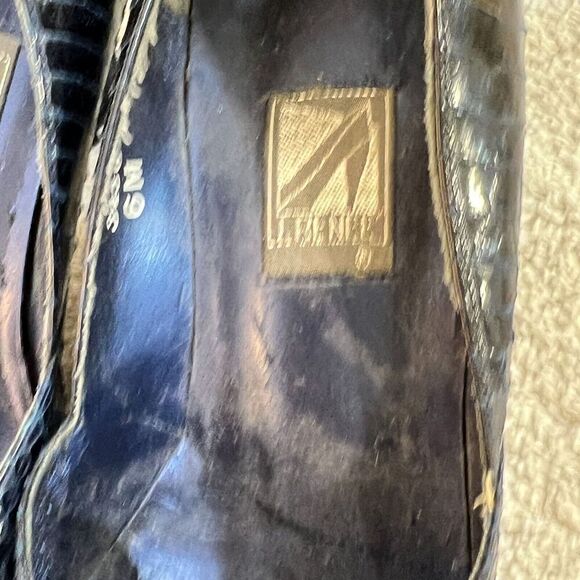 Vtg J Renee Womens Navy Blue Pump Heels 6M Snakeskin Stiletto Pointed Toe 90s - Picture 13 of 14